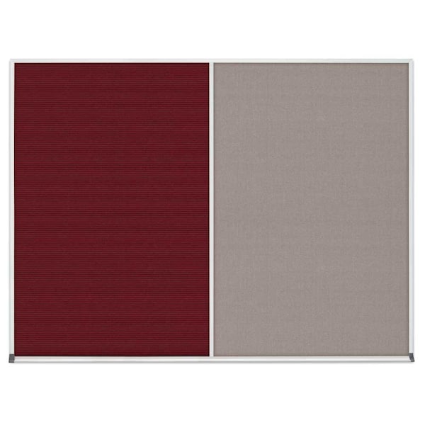 Triple Door Radius Corkboard, 72"x36", Sat, UV7005RC-SATIN-BUFF